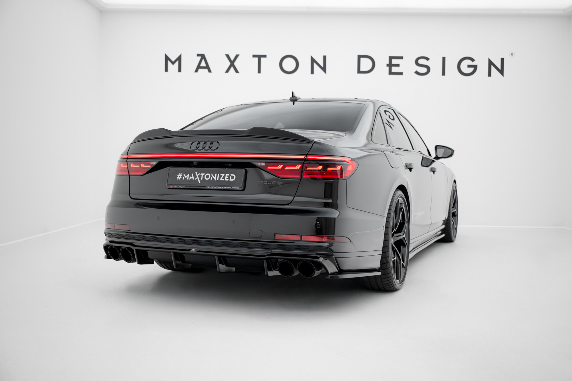 Street+ Heck Ansatz Diffusor passend für Audi S8 D5 schwarz Hochglanz