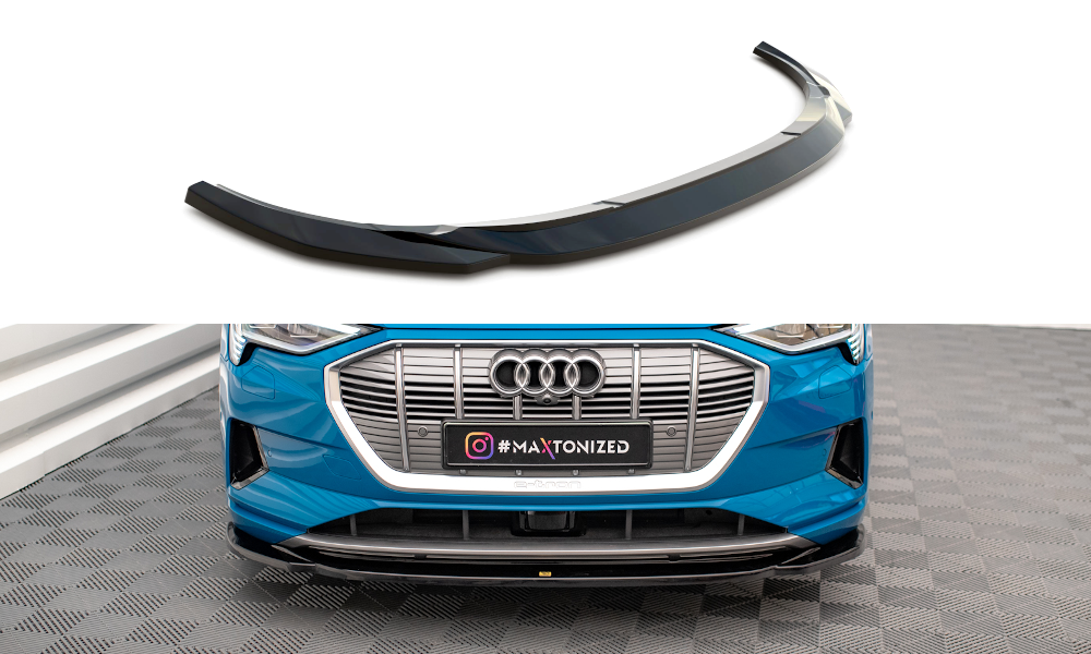 Street+ Spoilerlippe Front Ansatz V.1 passend für Audi e-tron schwarz Hochglanz