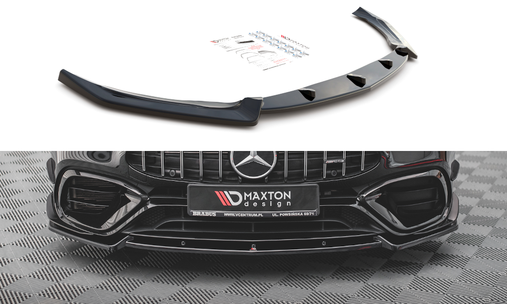 Street+ Spoilerlippe Front Ansatz V.2 passend für Mercedes-AMG CLA 45 Aero C118 schwarz Hochglanz