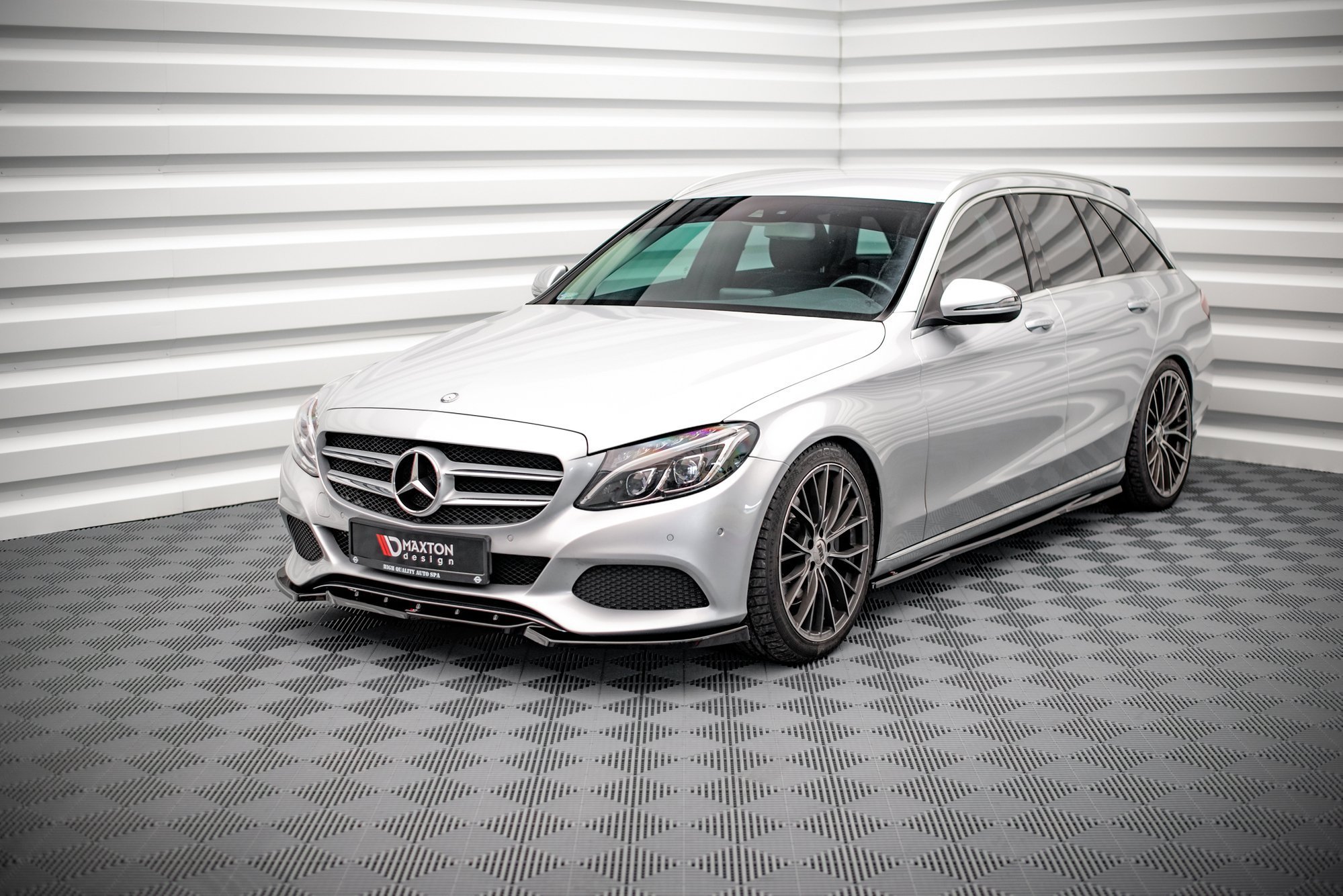 Street+ Spoilerlippe Front Ansatz passend für Mercedes C W205 schwarz Hochglanz