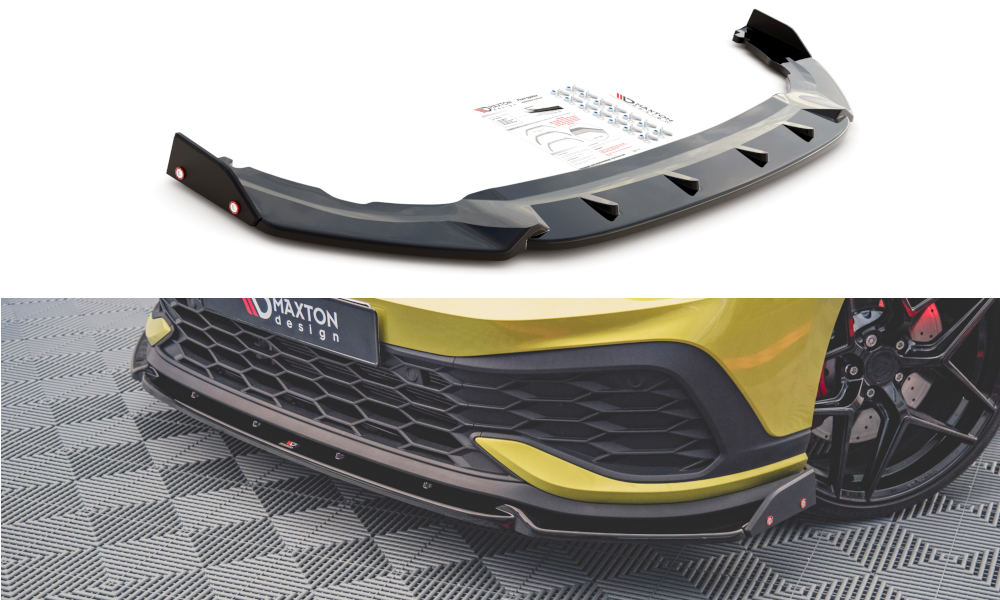 Street+ Spoilerlippe Front Ansatz V.1 + Flaps passend für VW Golf GTI Clubsport Mk8