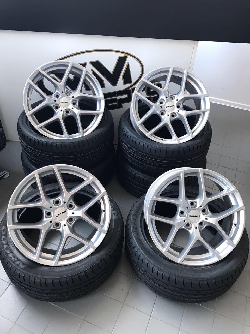 17 Zoll Borbet Y Felgen 7,5x17 et40 5x114,3 Silber Alufelgen Gutachten Alu