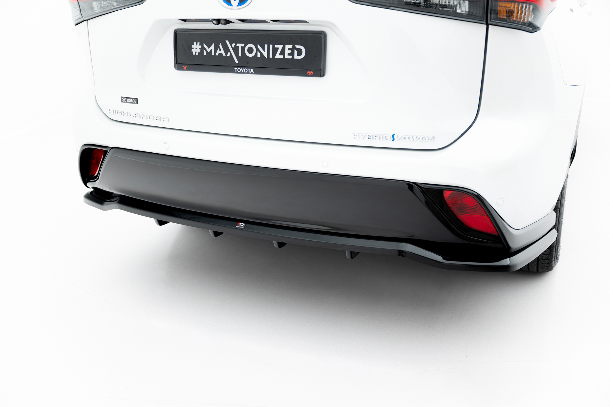 Street+ Mittlerer Diffusor RACE Heck Ansatz passend für Toyota Highlander Mk4 schwarz Hochglanz