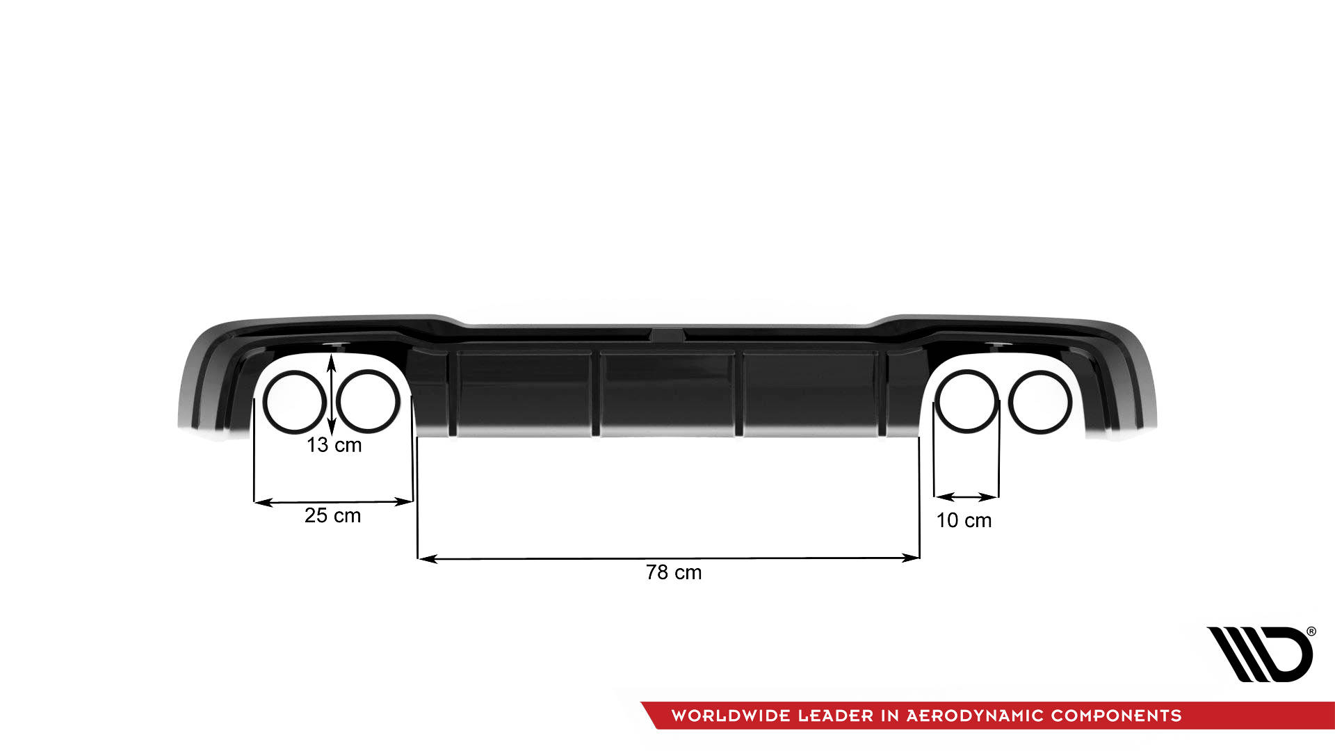 Street+ Heck Ansatz Diffusor V.2 passend für Audi RS3 Sportback 8V FL schwarz Hochglanz