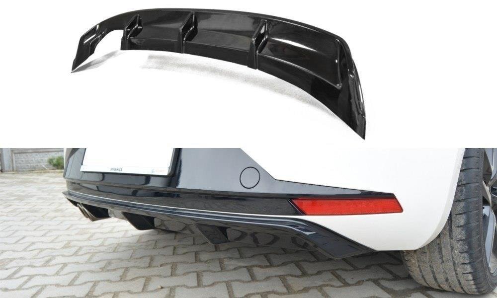 Street+ Heck Ansatz Diffusor passend für Seat Leon III FR schwarz Hochglanz