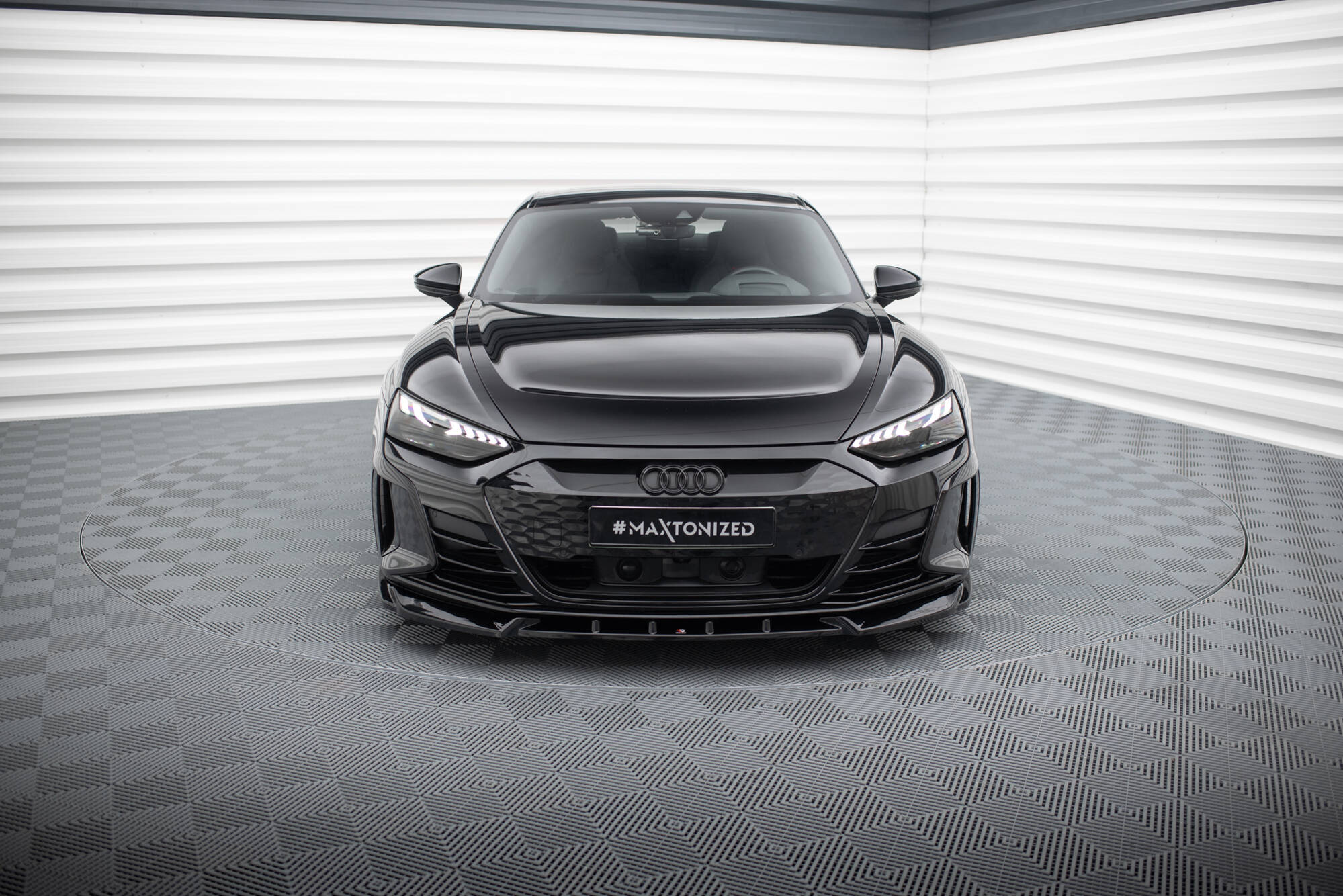 Street+ Spoilerlippe Front Ansatz V.1 passend für Audi e-Tron GT / RS GT Mk1 schwarz Hochglanz