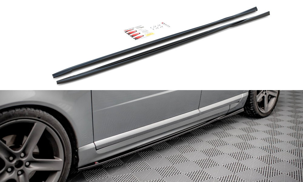 Street+ Seitenschweller Leisten passend für Volvo V70 Mk3 Carbon Look