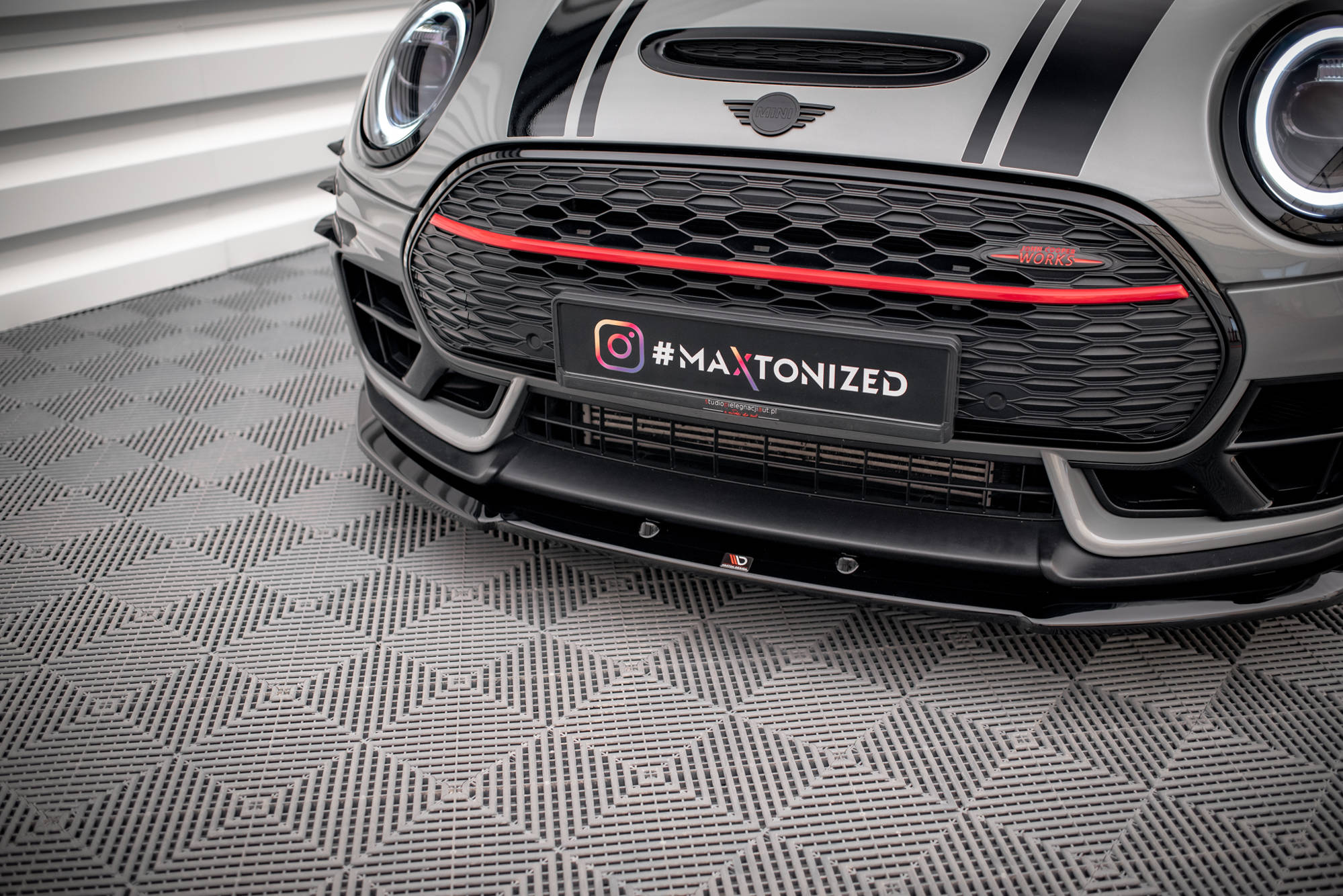 Street+ Spoilerlippe Front Ansatz V.3 passend für Mini Cooper Clubman John Cooper Works F54 FL schwarz Hochglanz
