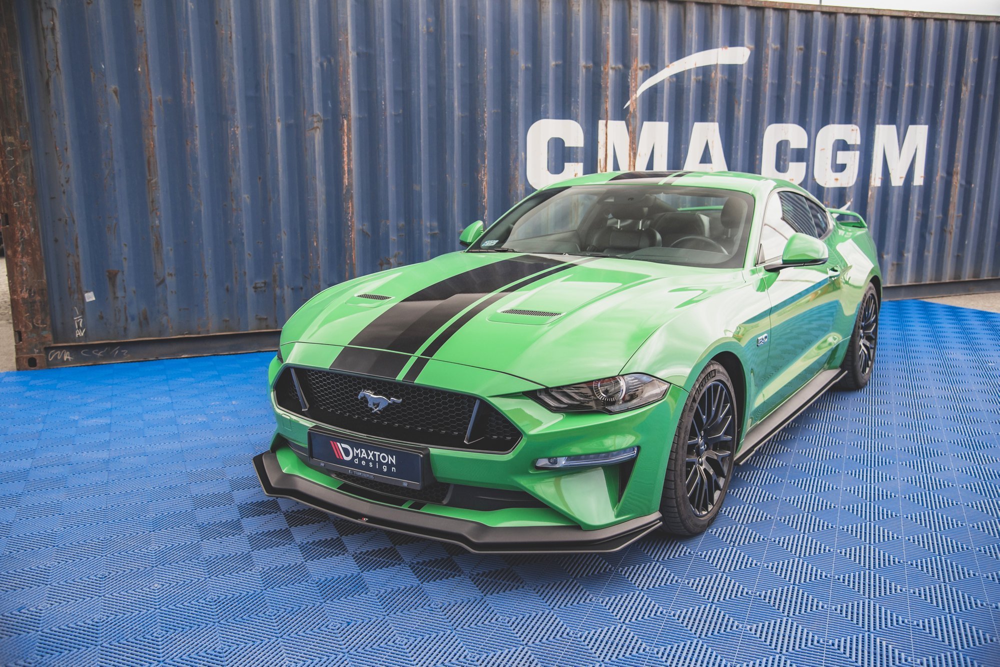 Street Pro Spoilerlippe Front Ansatz V.1 passend für Ford Mustang GT MK6 FL rot
