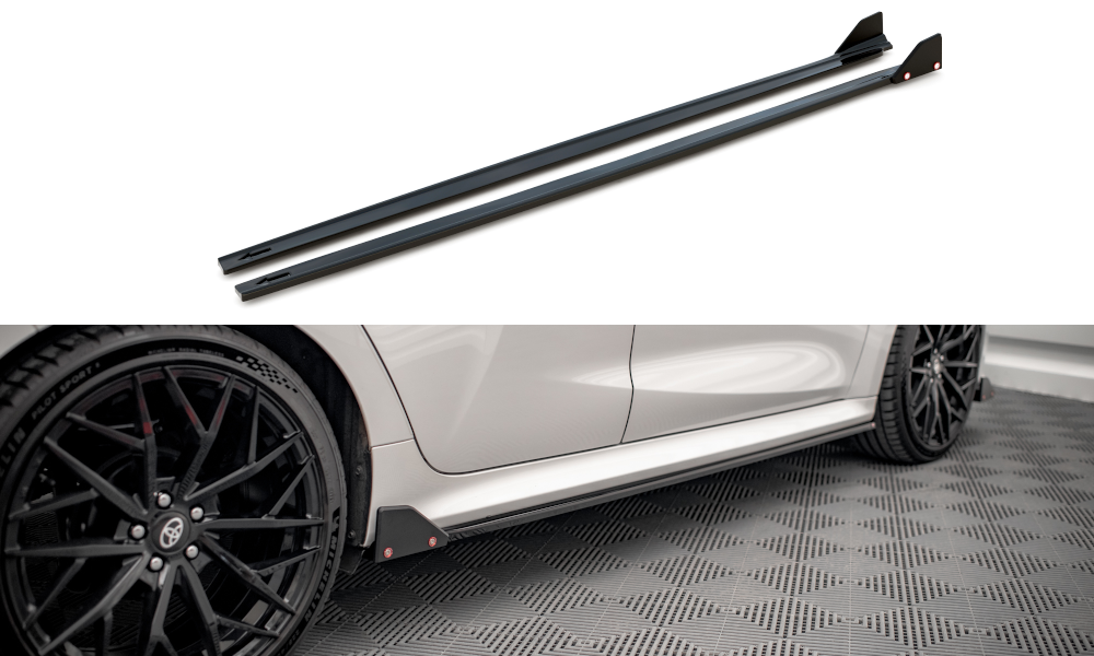 Street+ Seitenschweller Leisten V.1 + Flaps passend für Toyota Yaris Mk4