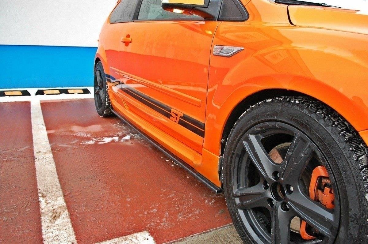 Street+ Seitenschweller Leisten passend für Ford Focus ST Mk2 schwarz Hochglanz