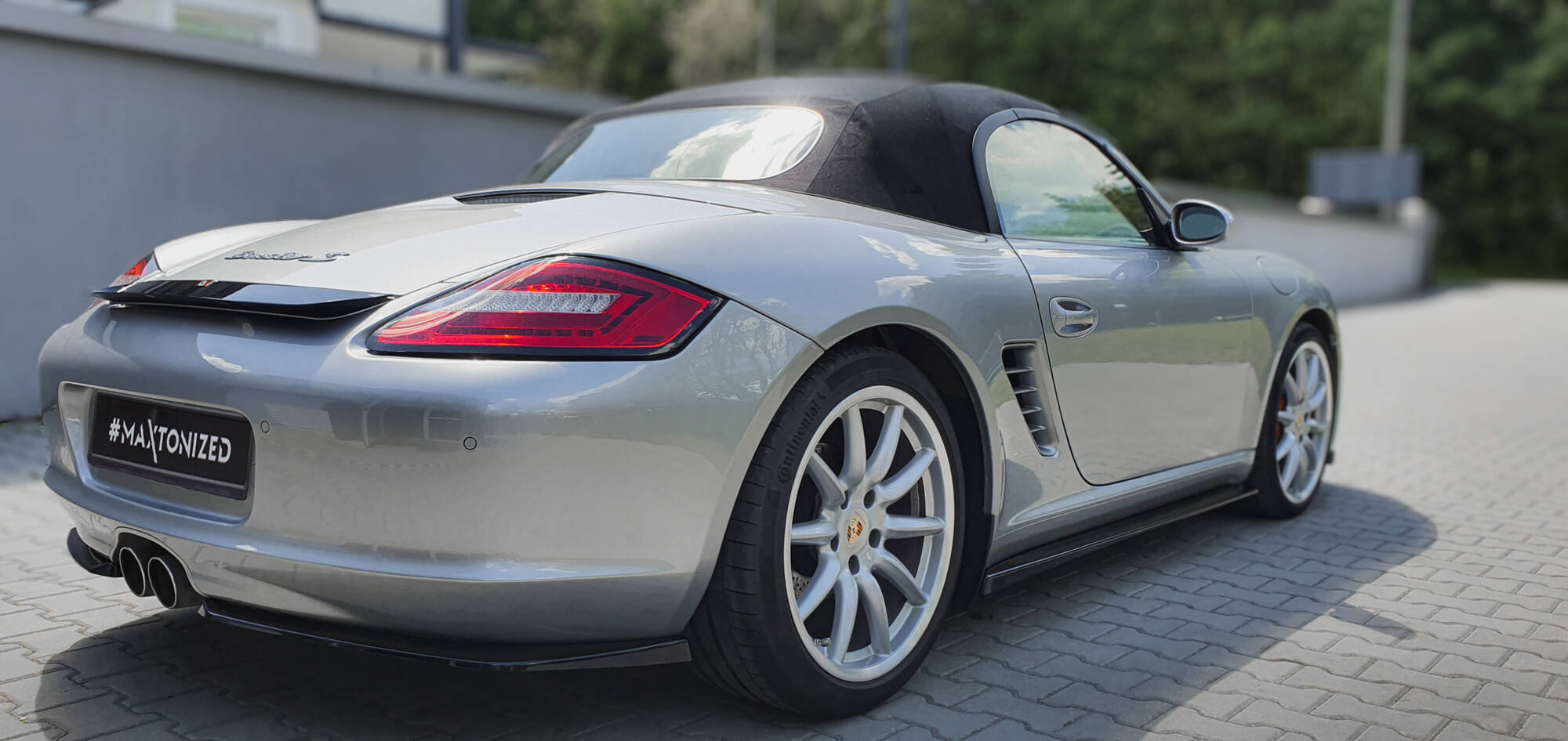 Street+ Heck Ansatz Flaps passend für Porsche Boxster 987 schwarz Hochglanz