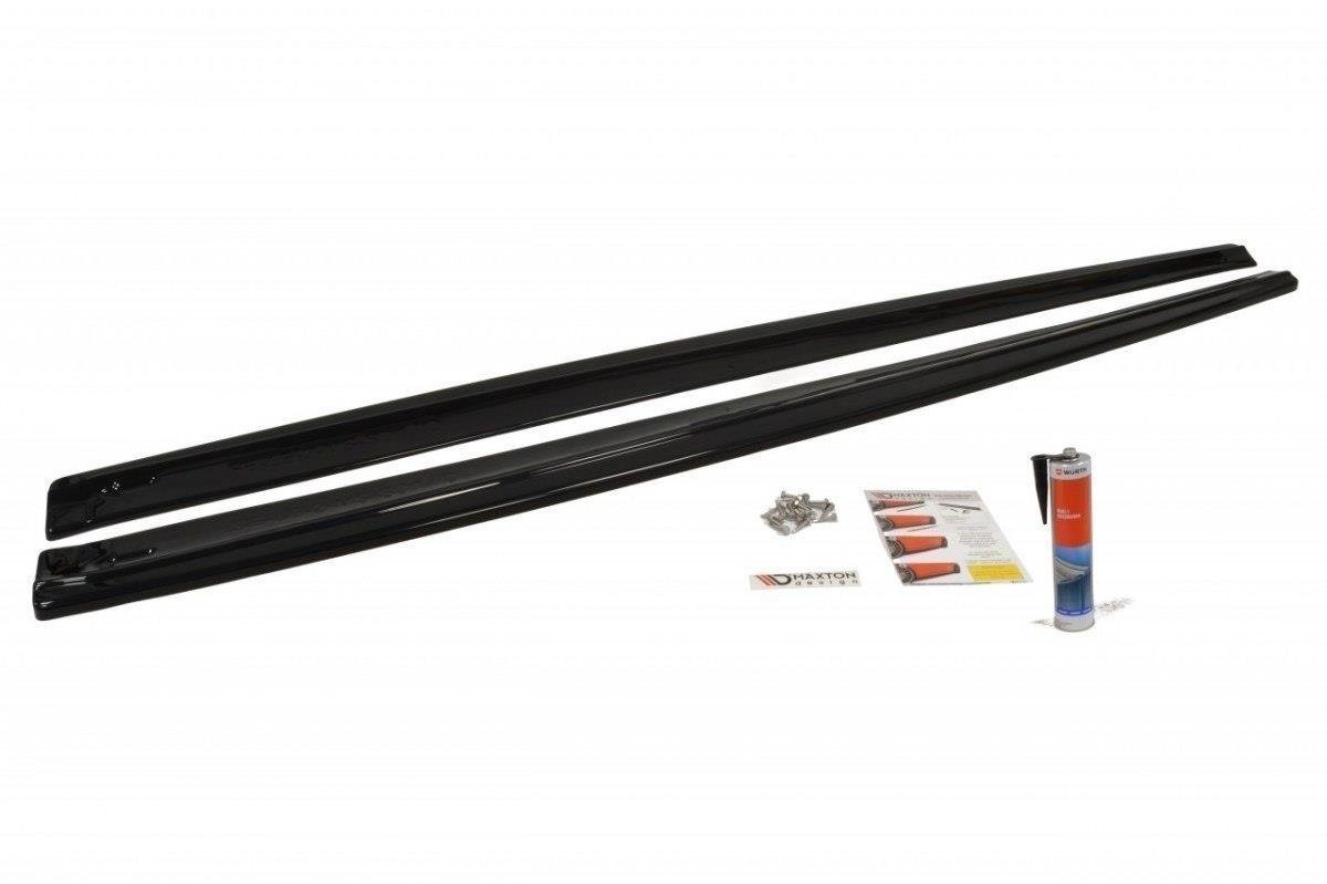 Street+ Seitenschweller Leisten passend für Seat Leon MS Design Mk2 schwarz Hochglanz