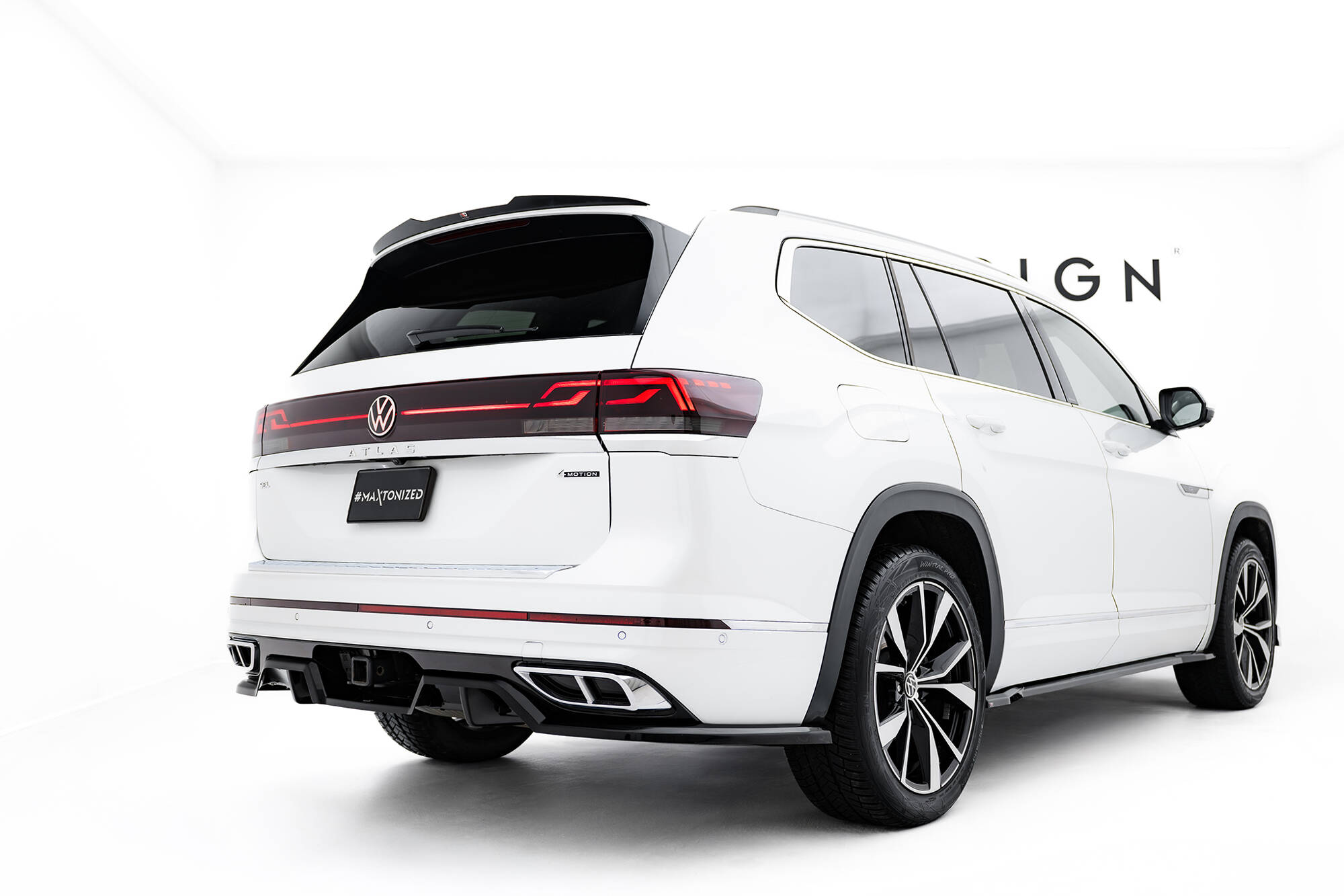 Heck Spoiler Aufsatz Abrisskante passend für VW Atlas R-Line Mk1 FL 2 schwarz Hochglanz