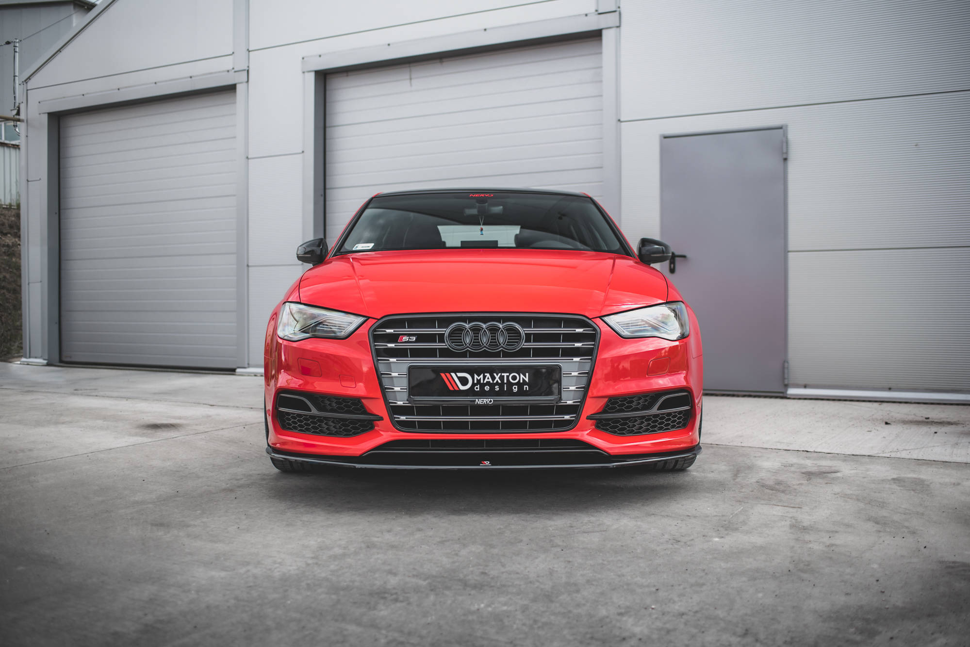 Street+ Spoilerlippe Front Ansatz V.1 passend für Audi S3 / A3 S-Line 8V Limousine / Cabrio schwarz Hochglanz