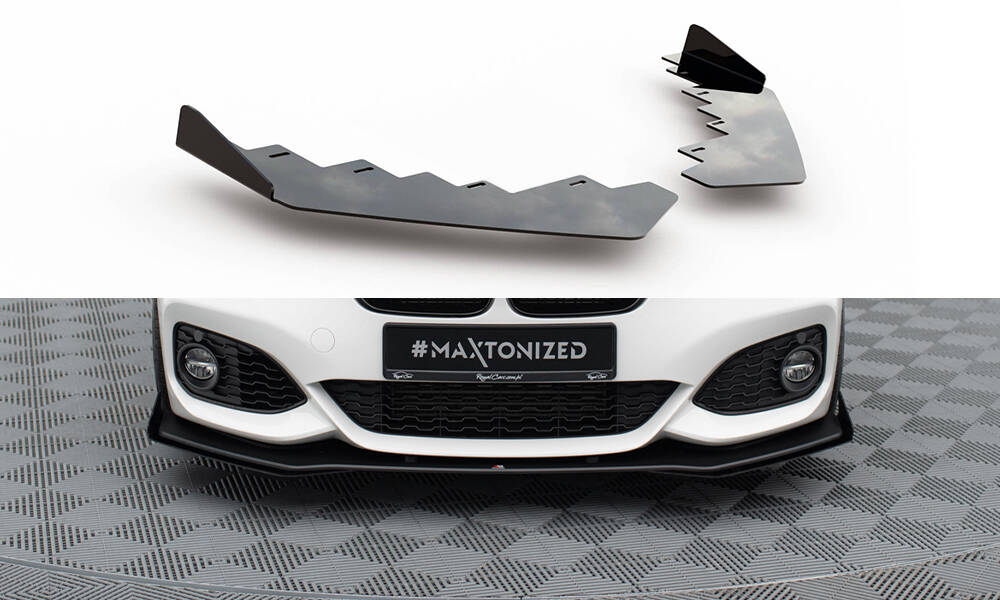 Front Stoßstange Flaps passend für BMW 1er F20 M-Paket FL / M140i schwarz Hochglanz