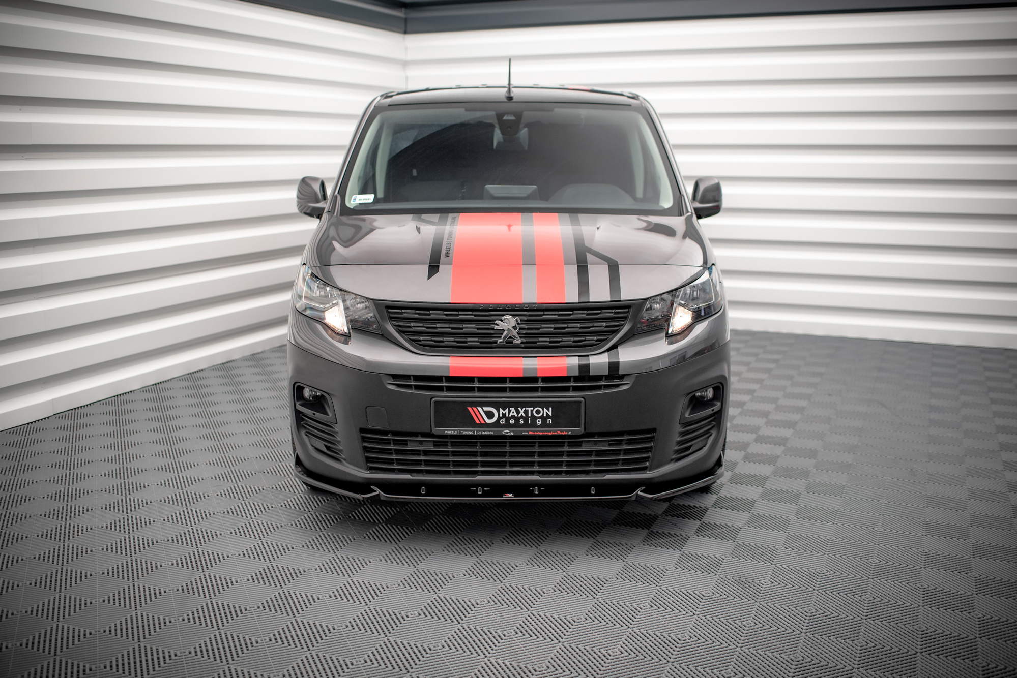 Street+ Spoilerlippe Front Ansatz passend für Peugeot Partner Mk3 schwarz Hochglanz