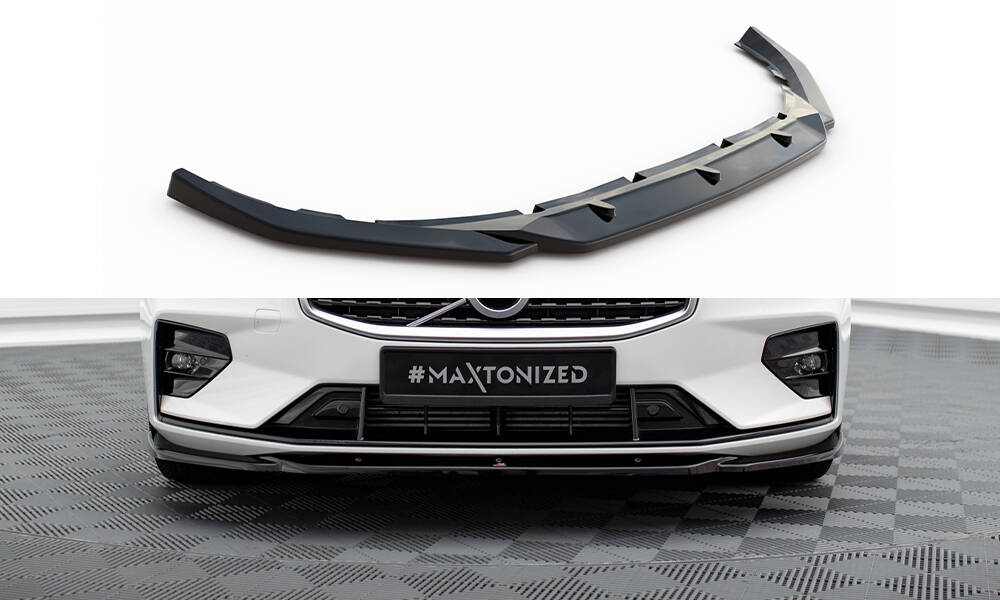 Street+ Spoilerlippe Front Ansatz V.2 passend für Volvo S60/V60 R-Design Mk3 schwarz Hochglanz