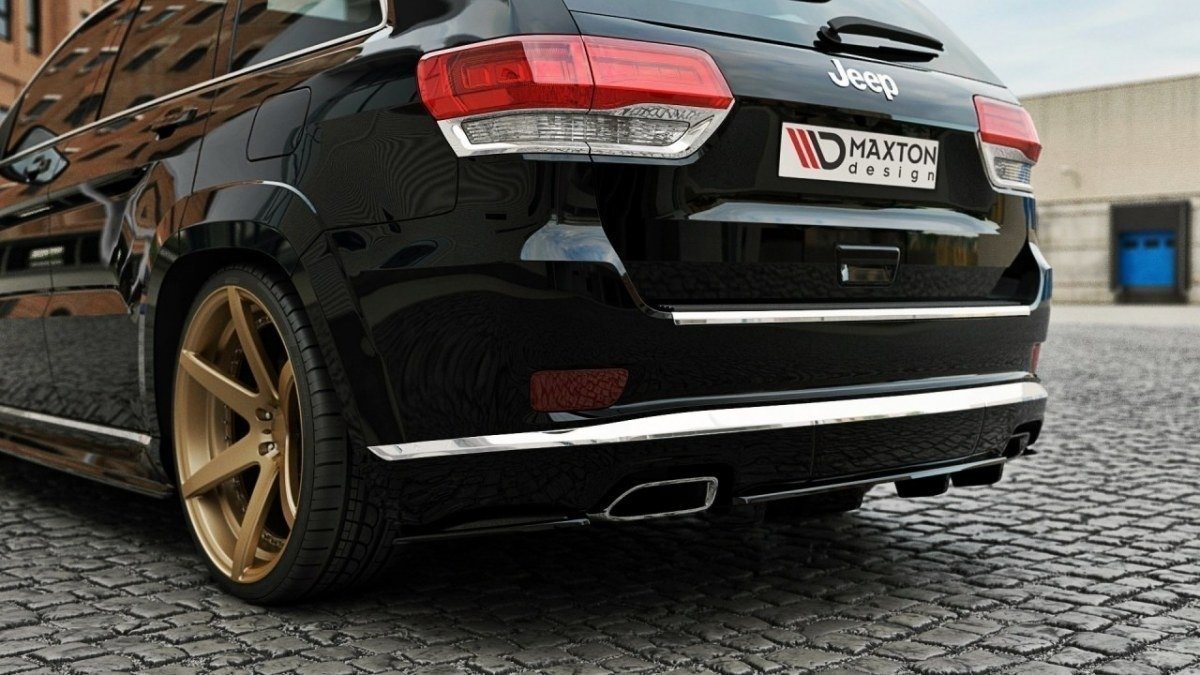 Mittlerer Diffusor Heck Ansatz für Jeep Grand Cherokee WK2 Summit Facelift DTM LOOK Carbon Look