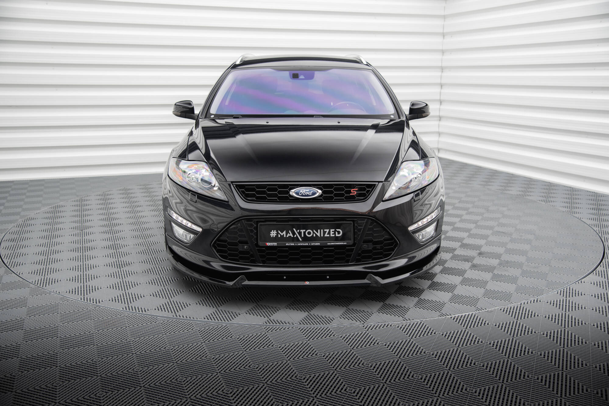 Street+ Spoilerlippe Front Ansatz V.2 passend für Ford Mondeo ST-Line Kombi Mk4 FL schwarz Hochglanz