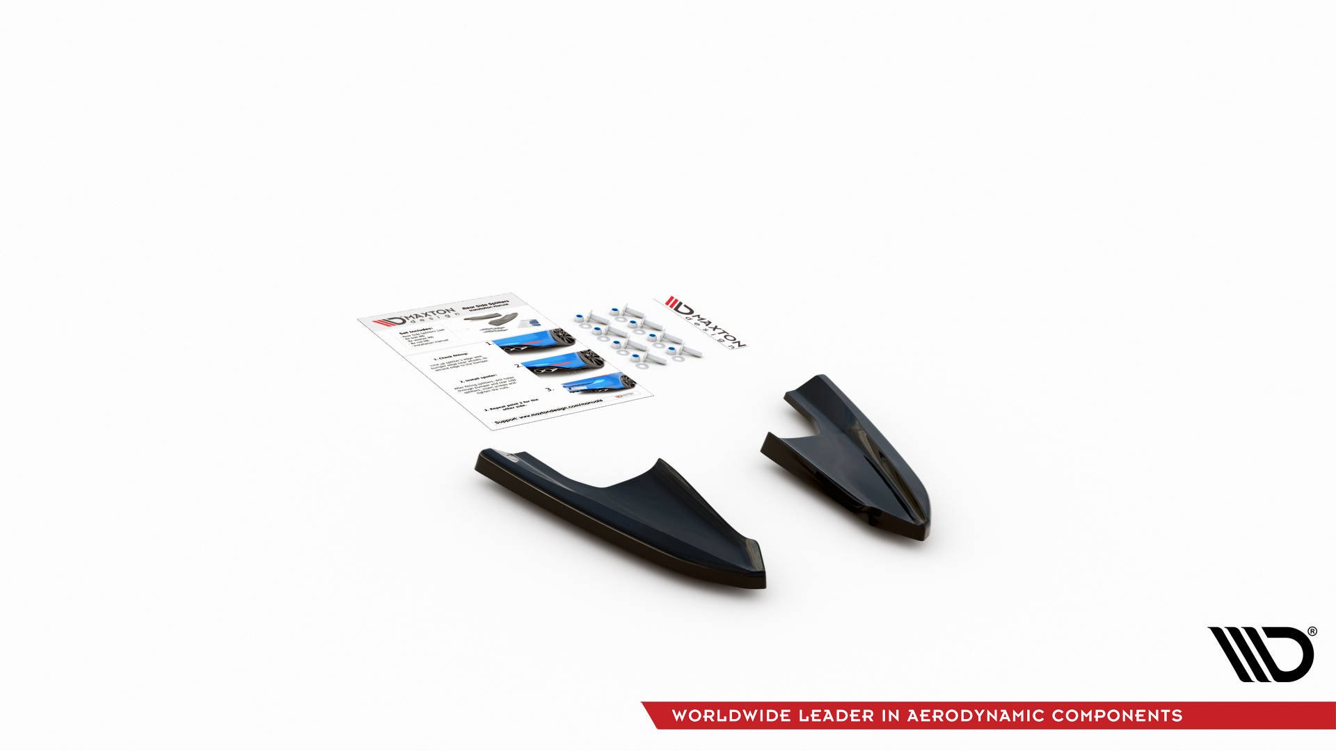 Street+ Heck Ansatz Flaps V.3 passend für VW Golf R Hatchback Mk8 FL schwarz Hochglanz