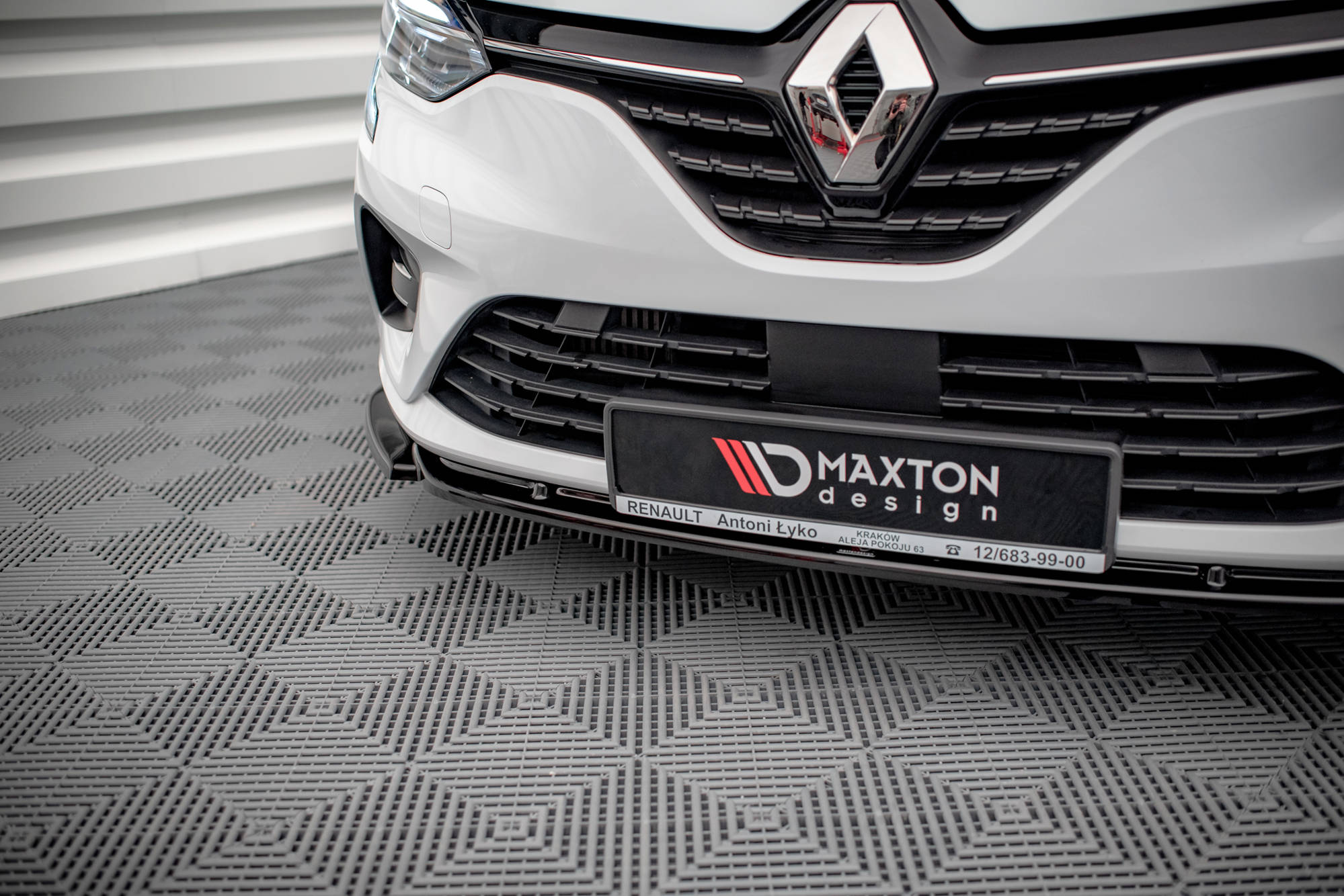 Street+ Spoilerlippe Front Ansatz V.1 passend für Renault Clio Mk5 schwarz Hochglanz