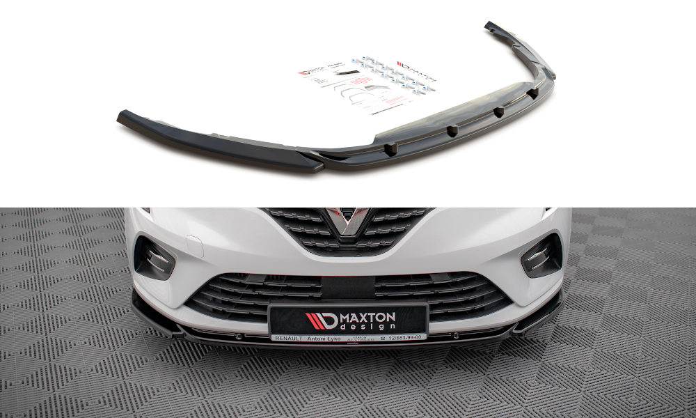 Street+ Spoilerlippe Front Ansatz V.1 passend für Renault Clio Mk5 schwarz Hochglanz