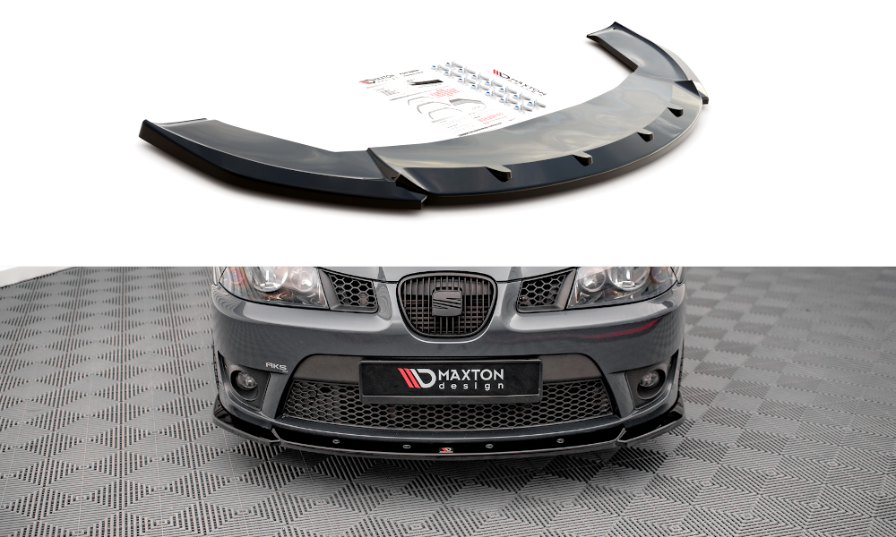 Street+ Spoilerlippe Front Ansatz V.2 passend für Seat Ibiza CUPRA Mk3 schwarz Hochglanz