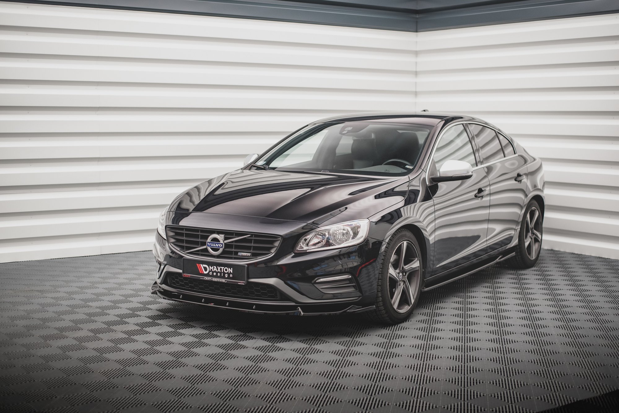 Street+ Spoilerlippe Front Ansatz V.1 passend für Volvo S60 R-Design Mk2 FL schwarz Hochglanz