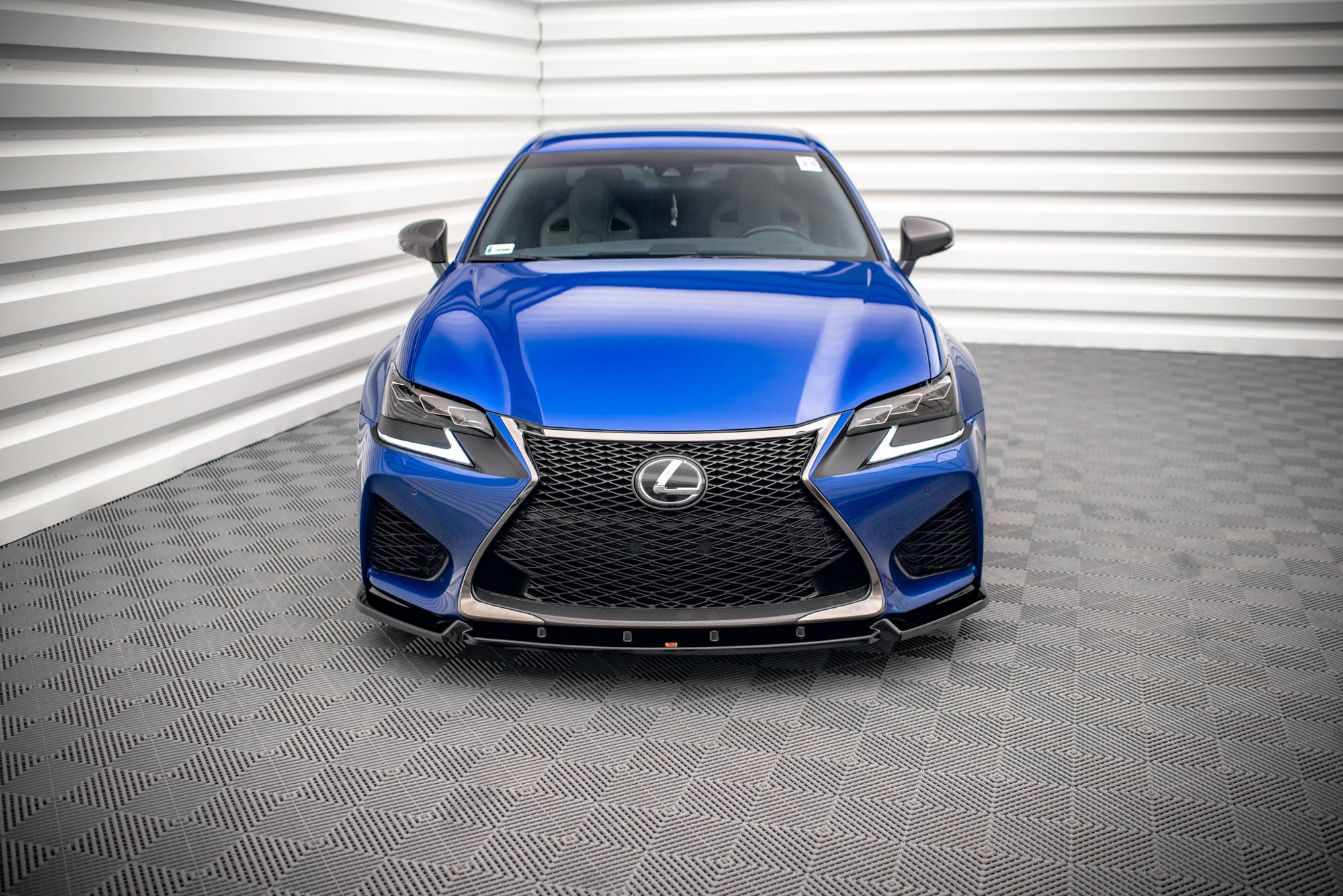 Street+ Spoilerlippe Front Ansatz V.1 passend für Lexus GS F Mk4 FL schwarz Hochglanz