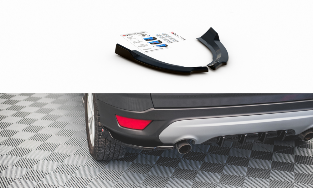Street+ Heck Ansatz Flaps passend für Ford Escape Mk3 schwarz Hochglanz