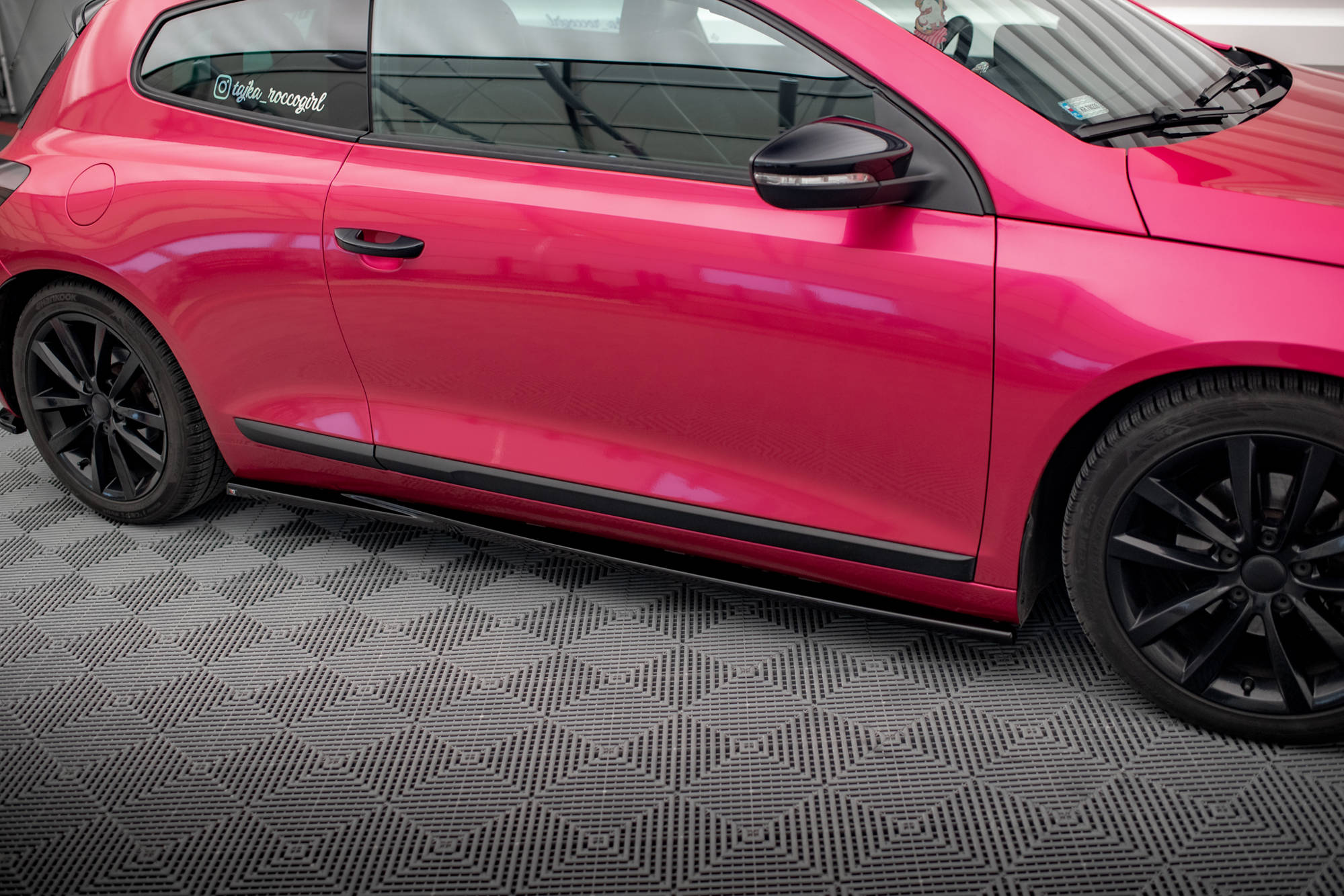 Street+ Seitenschweller Leisten passend für VW Scirocco Mk3 schwarz Hochglanz