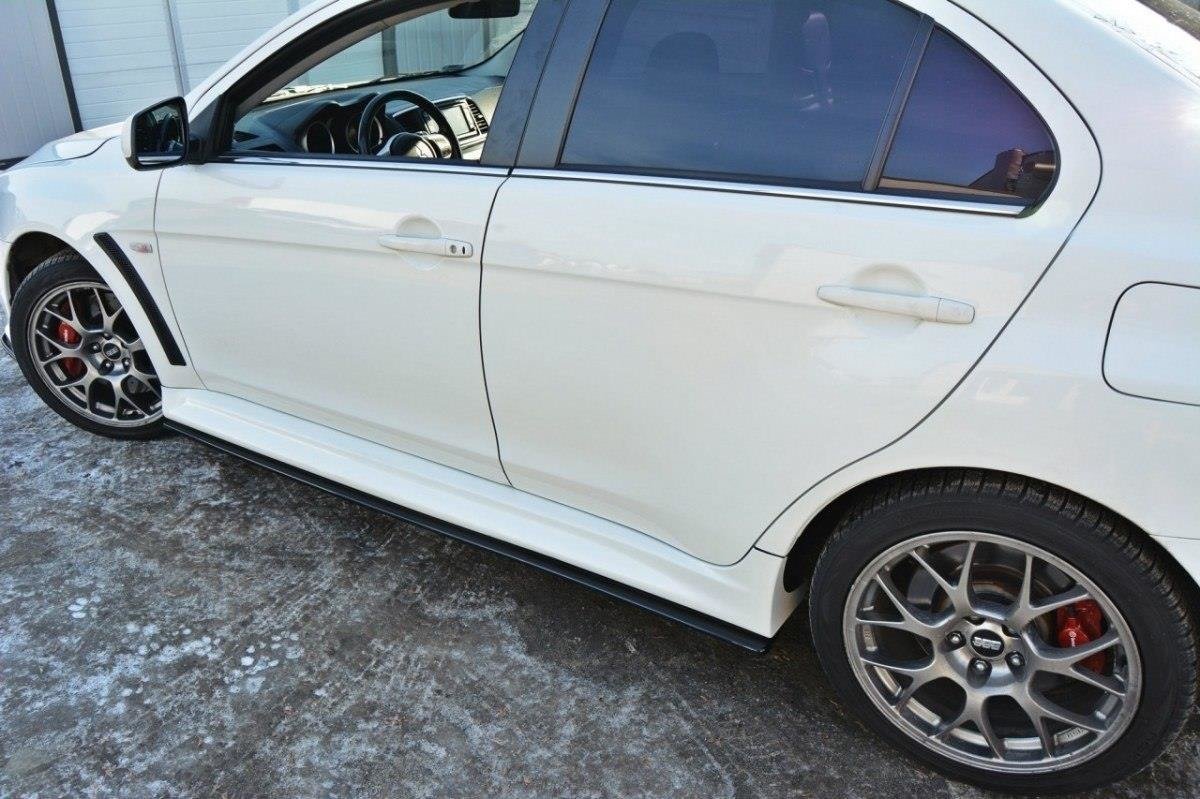 Street+ Seitenschweller Leisten passend für Mitsubishi Lancer Evo X schwarz Hochglanz