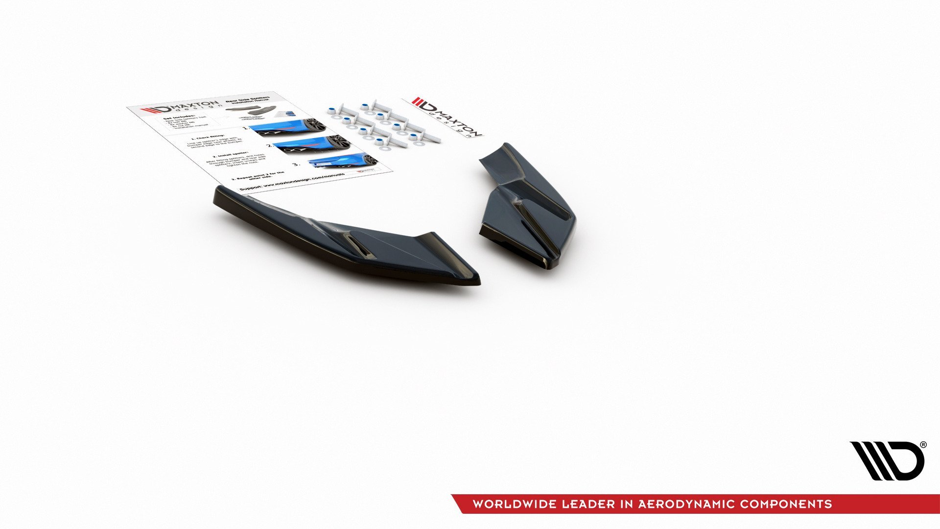 Heck Ansatz Flaps Diffusor für VW Golf Mk8 Facelift schwarz Hochglanz