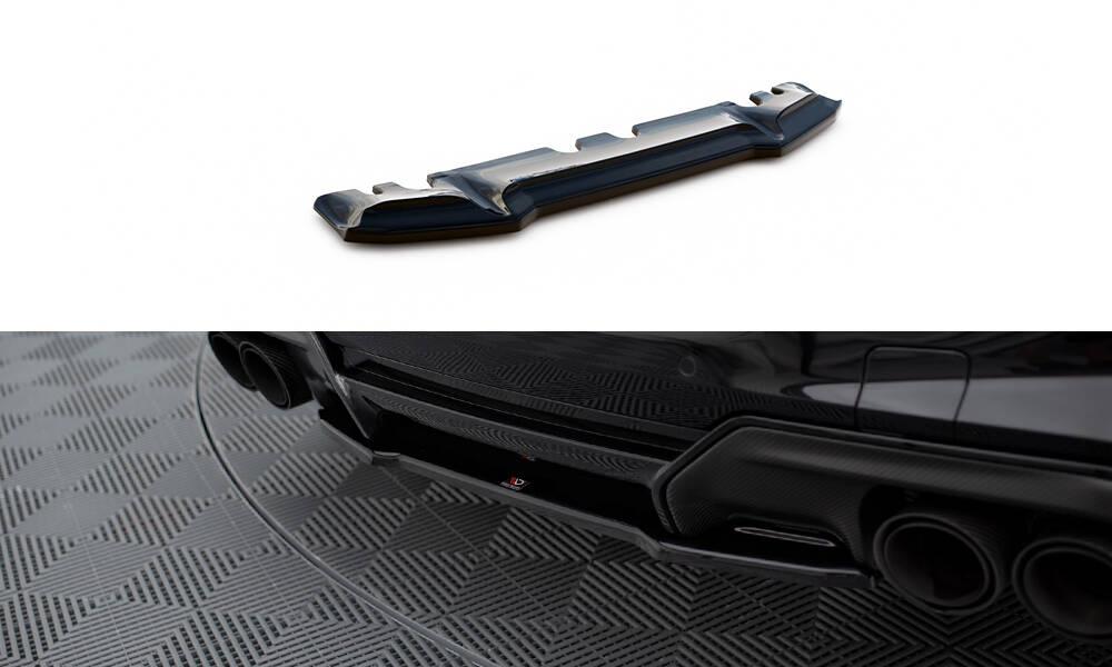Street+ Mittlerer Diffusor Heck Ansatz passend für BMW M8 Gran Coupe F93 / Coupe F92 schwarz Hochglanz