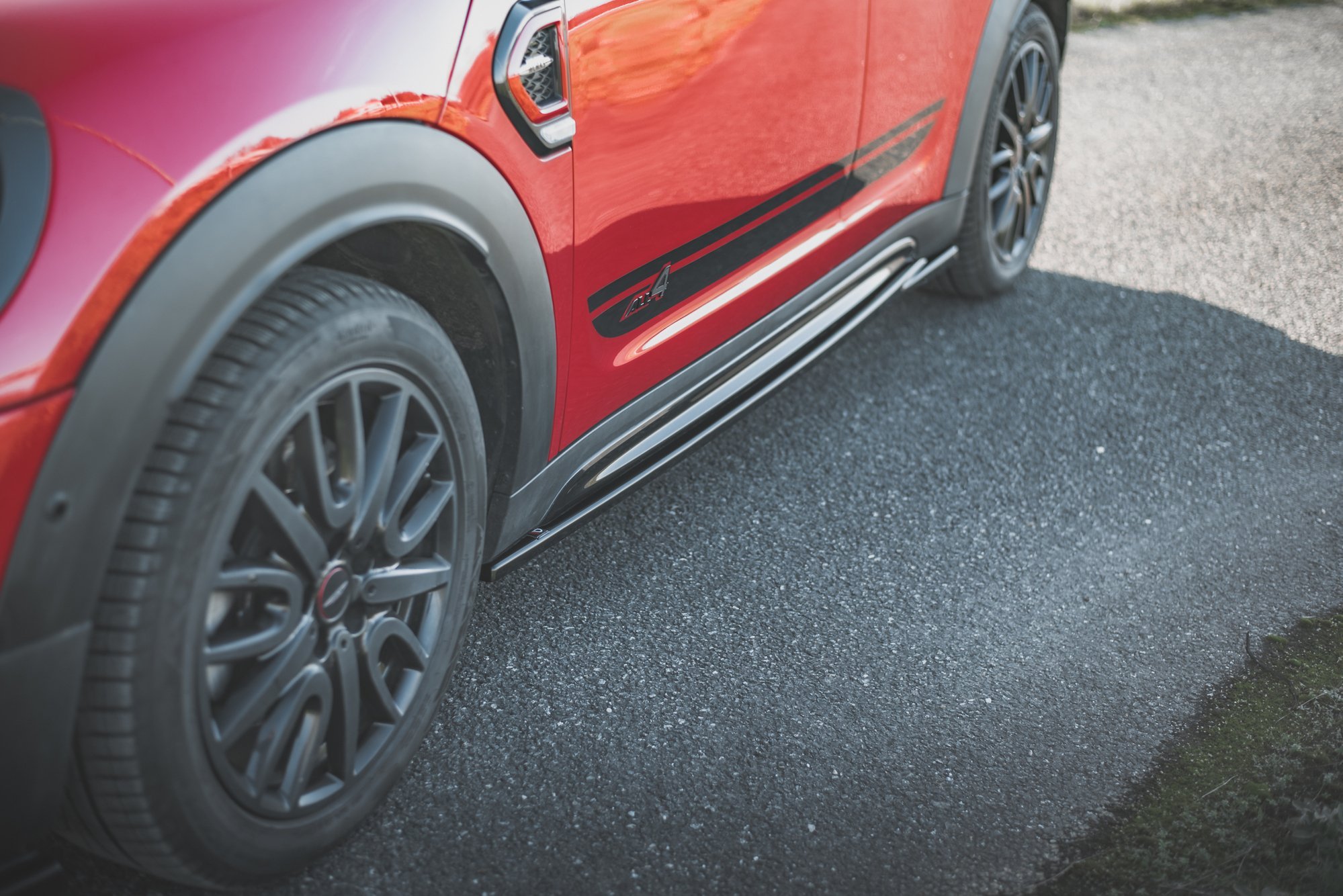 Street+ Seitenschweller Leisten passend für Mini Countryman Mk2 F60 JCW schwarz Hochglanz