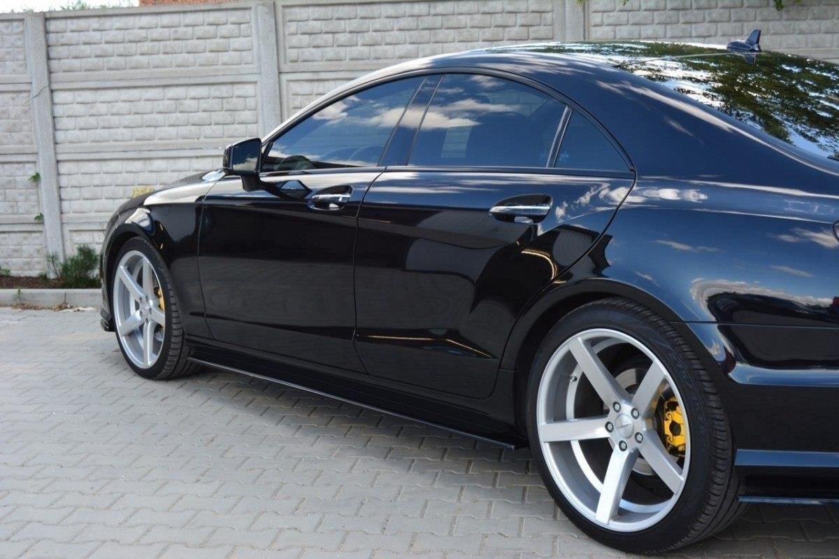 Street+ Seitenschweller Leisten passend für Mercedes CLS AMG-Line C218 schwarz Hochglanz