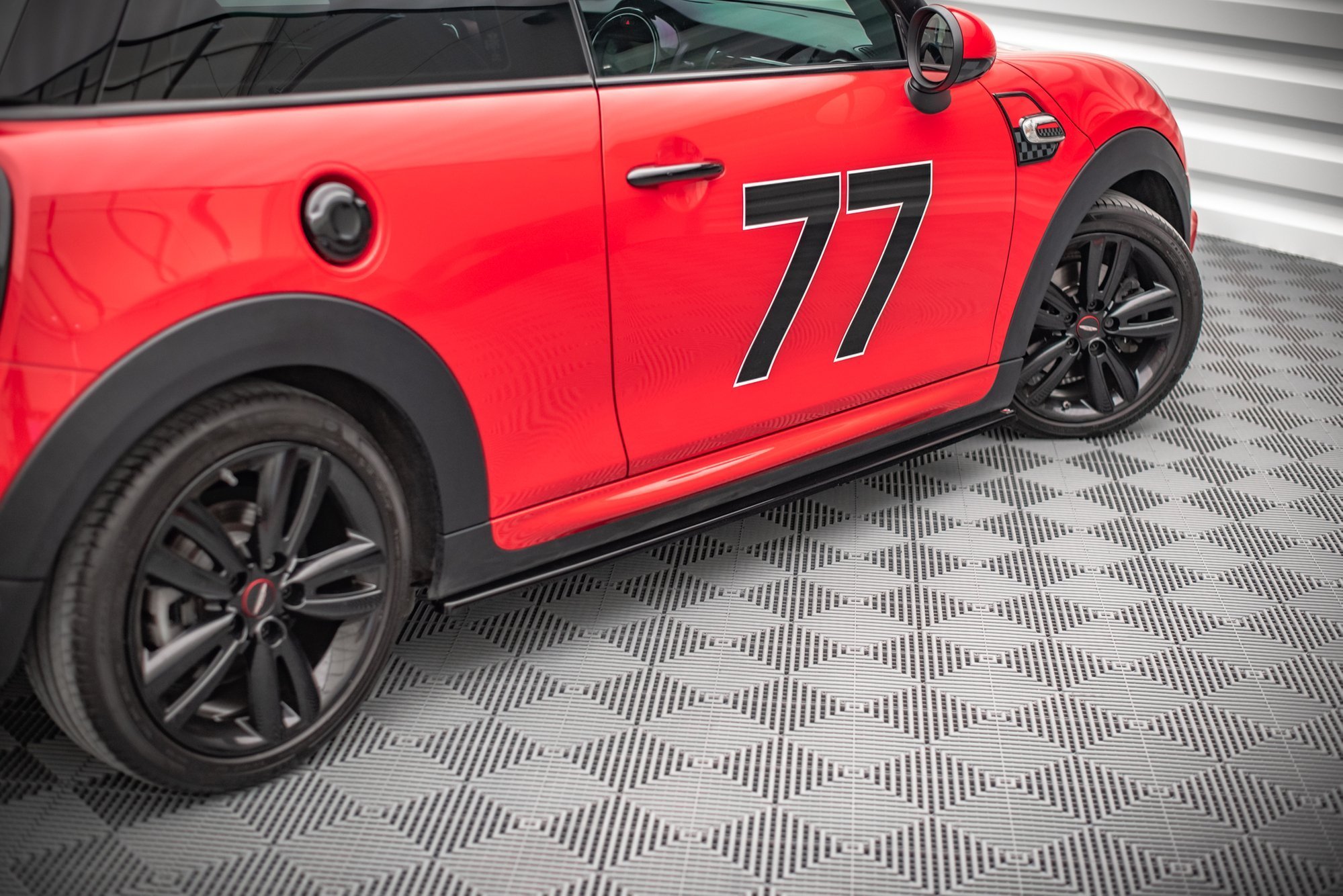 Street+ Seitenschweller Leisten passend für Mini Cooper S John Cooper Works F56 schwarz Hochglanz