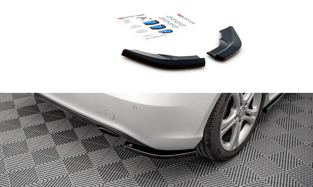Street+ Heck Ansatz Flaps V.2 passend für Mercedes A W176 schwarz Hochglanz
