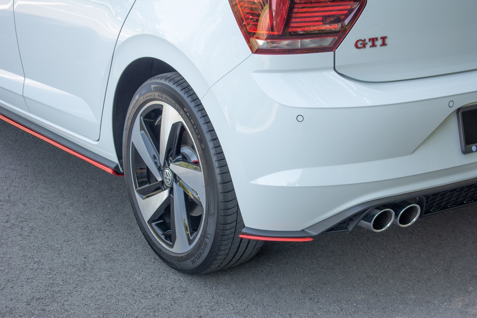 Heck Ansatz Flaps Diffusor für VW Polo GTI Mk6 schwarz Hochglanz