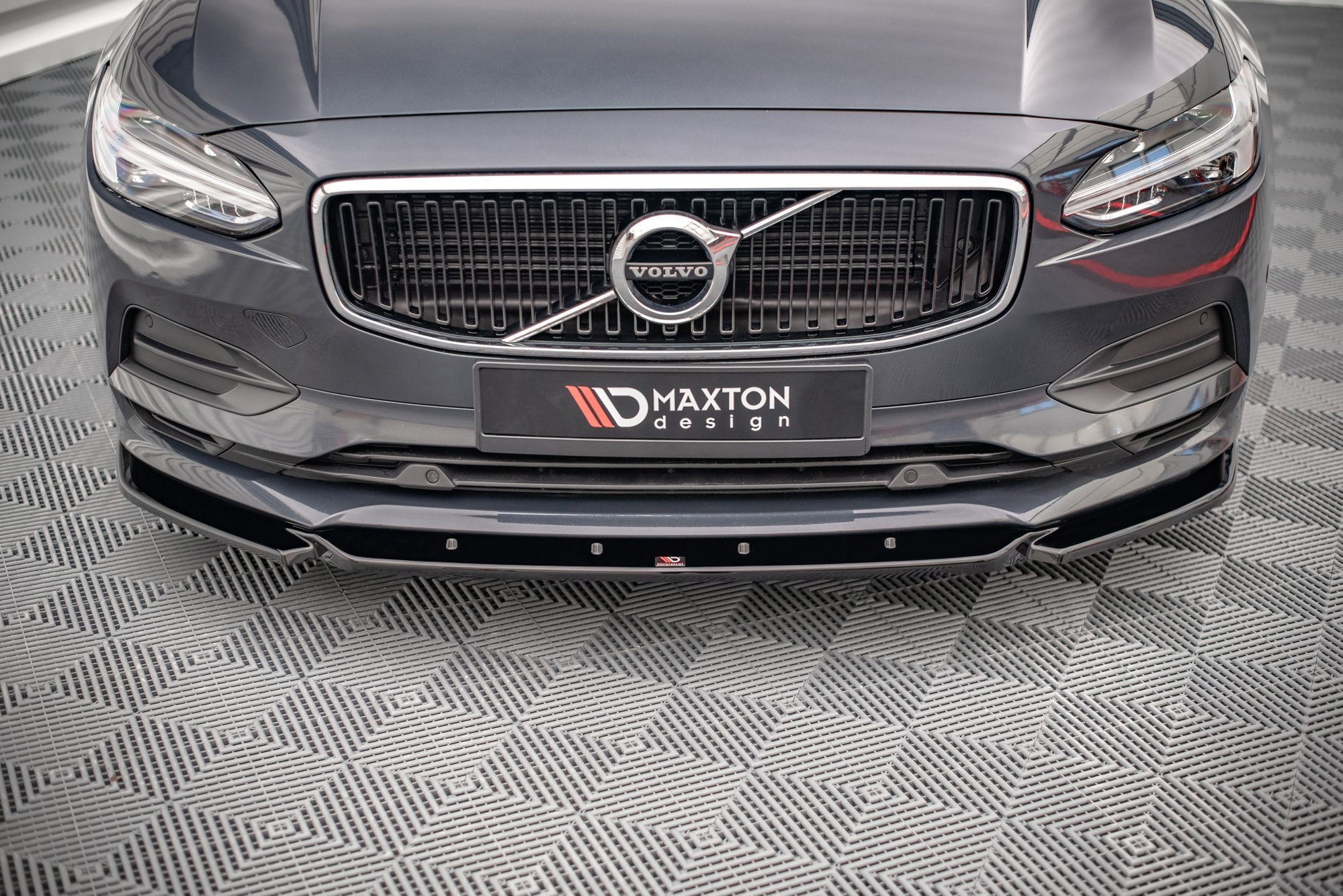 Street+ Spoilerlippe Front Ansatz V.1 passend für Volvo V90 Mk2 schwarz Hochglanz