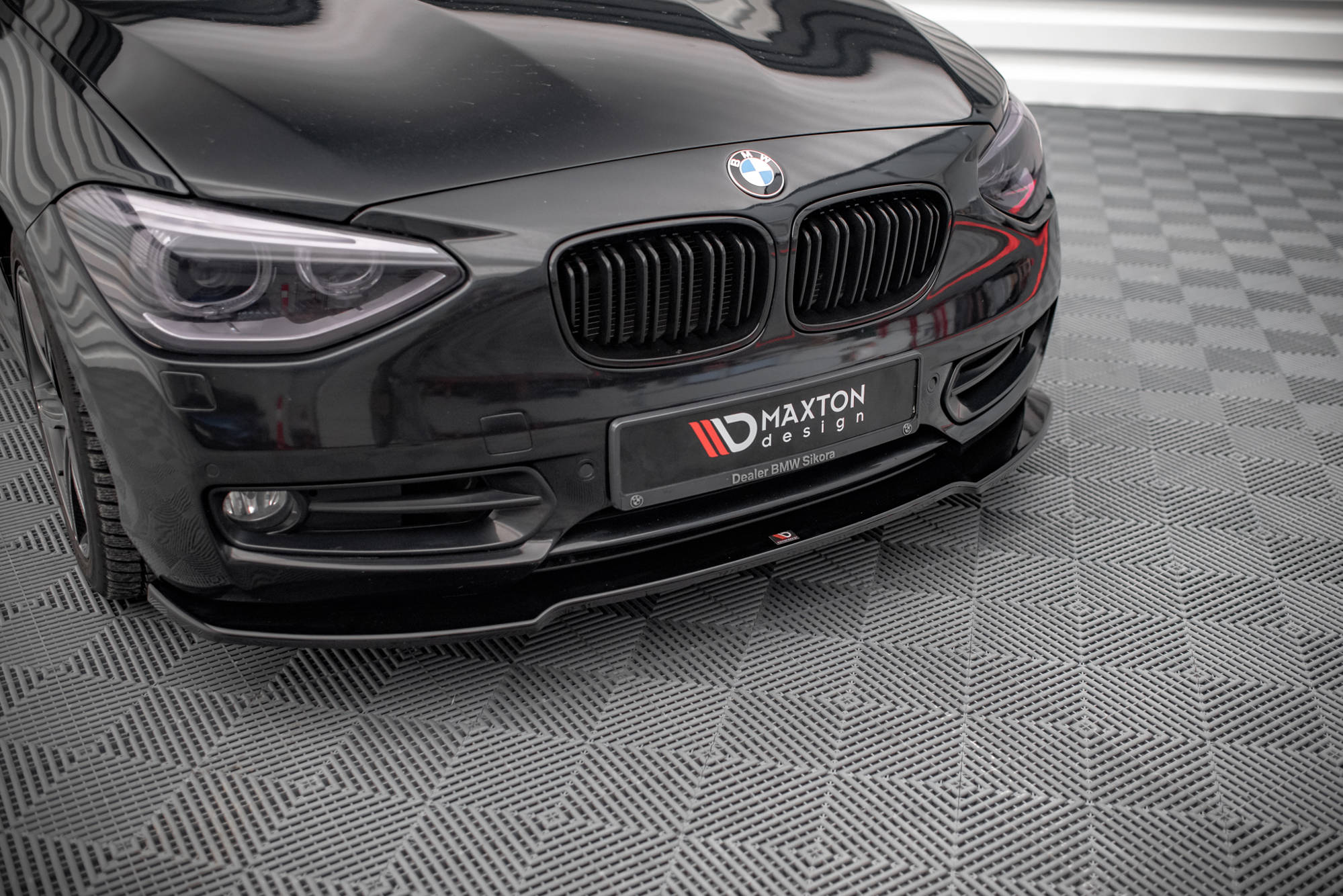 Street+ Spoilerlippe Front Ansatz V.1 passend für BMW 1er F20 schwarz Hochglanz