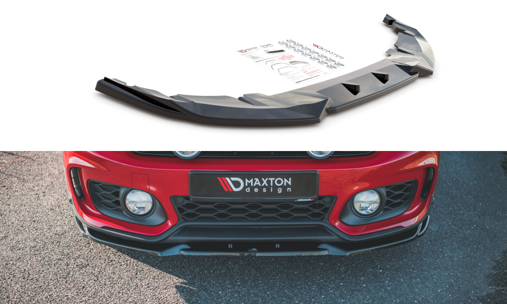 Street+ Spoilerlippe Front Ansatz V.1 passend für Mini Countryman Mk2 F60 JCW schwarz Hochglanz