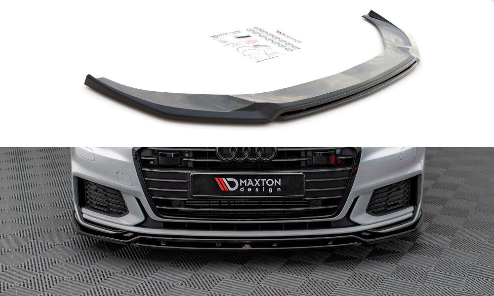 Street+ Spoilerlippe Front Ansatz V.3 passend für Audi A6 S-Line / S6 C8 / C8 FL schwarz Hochglanz
