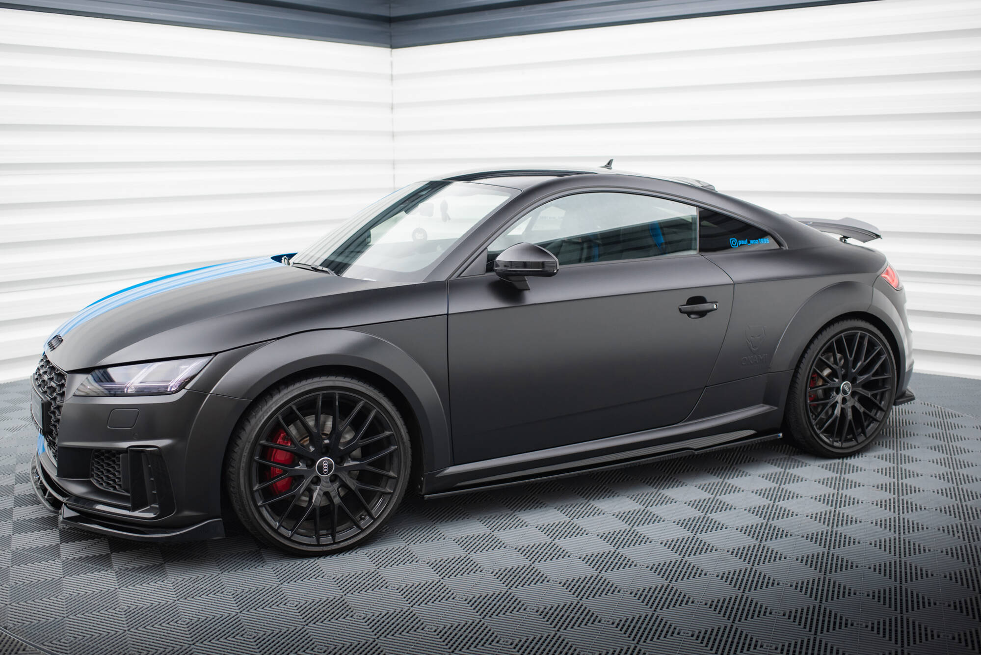 Street+ Seitenschweller Leisten passend für Audi TT S / TT S-Line 8S FL schwarz Hochglanz