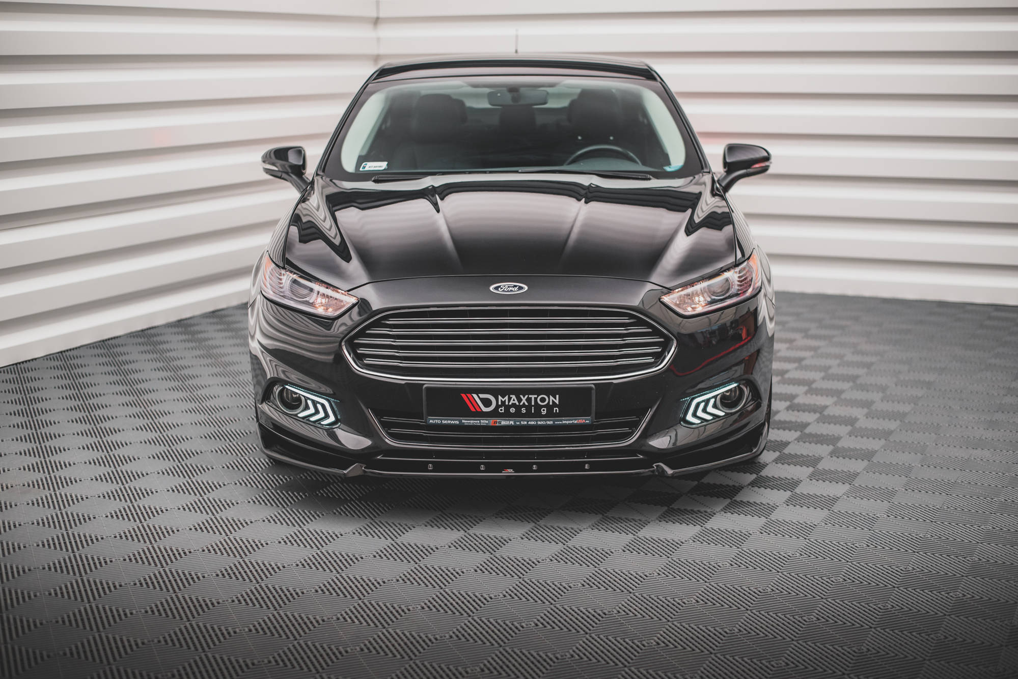 Street+ Spoilerlippe Front Ansatz passend für Ford Mondeo Mk5 schwarz Hochglanz