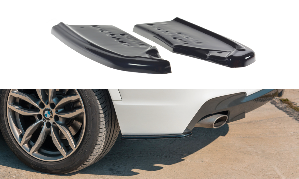 Heck Ansatz Flaps Diffusor für BMW X3 M-Paket F25 Facelift schwarz Hochglanz