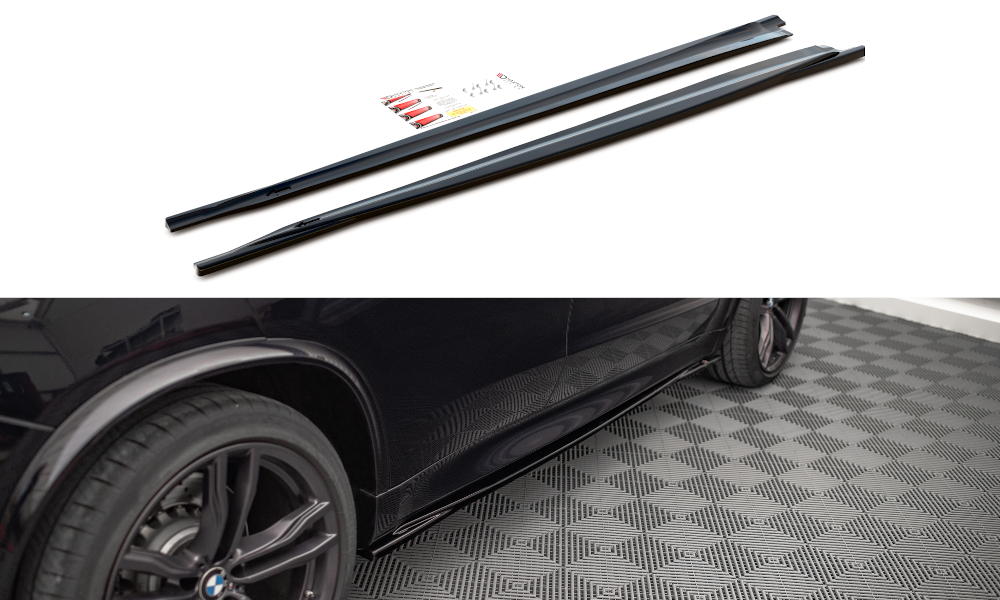 Street+ Seitenschweller Leisten V.1 passend für BMW X5 M F85 schwarz Hochglanz