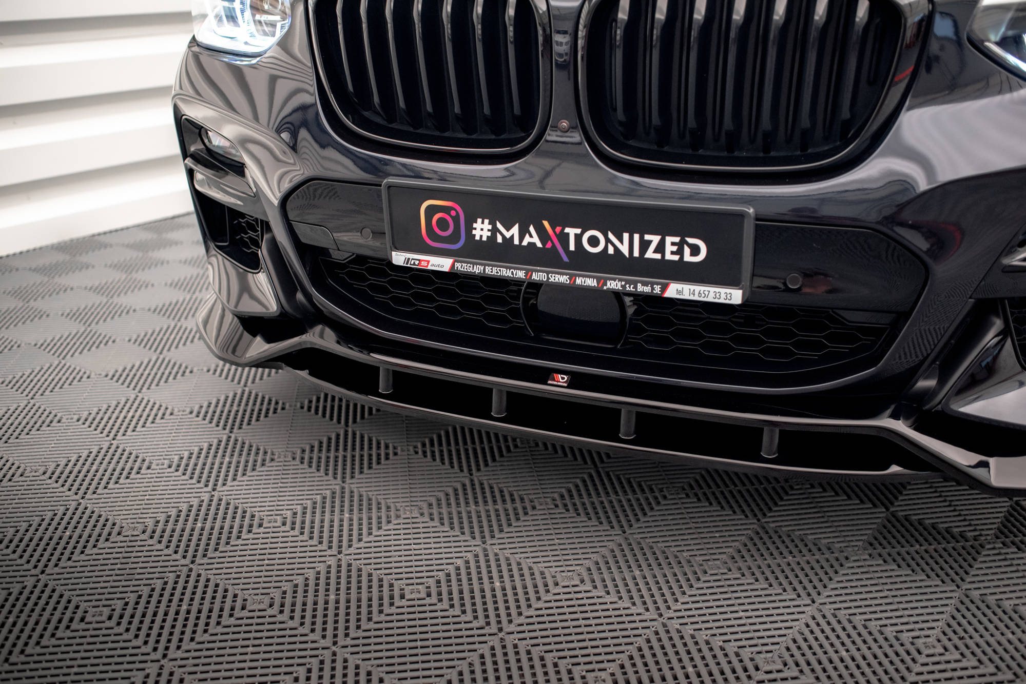 Street+ Spoilerlippe Front Ansatz V.2 passend für BMW X3 M40d / M40i / M-Paket G01 schwarz Hochglanz