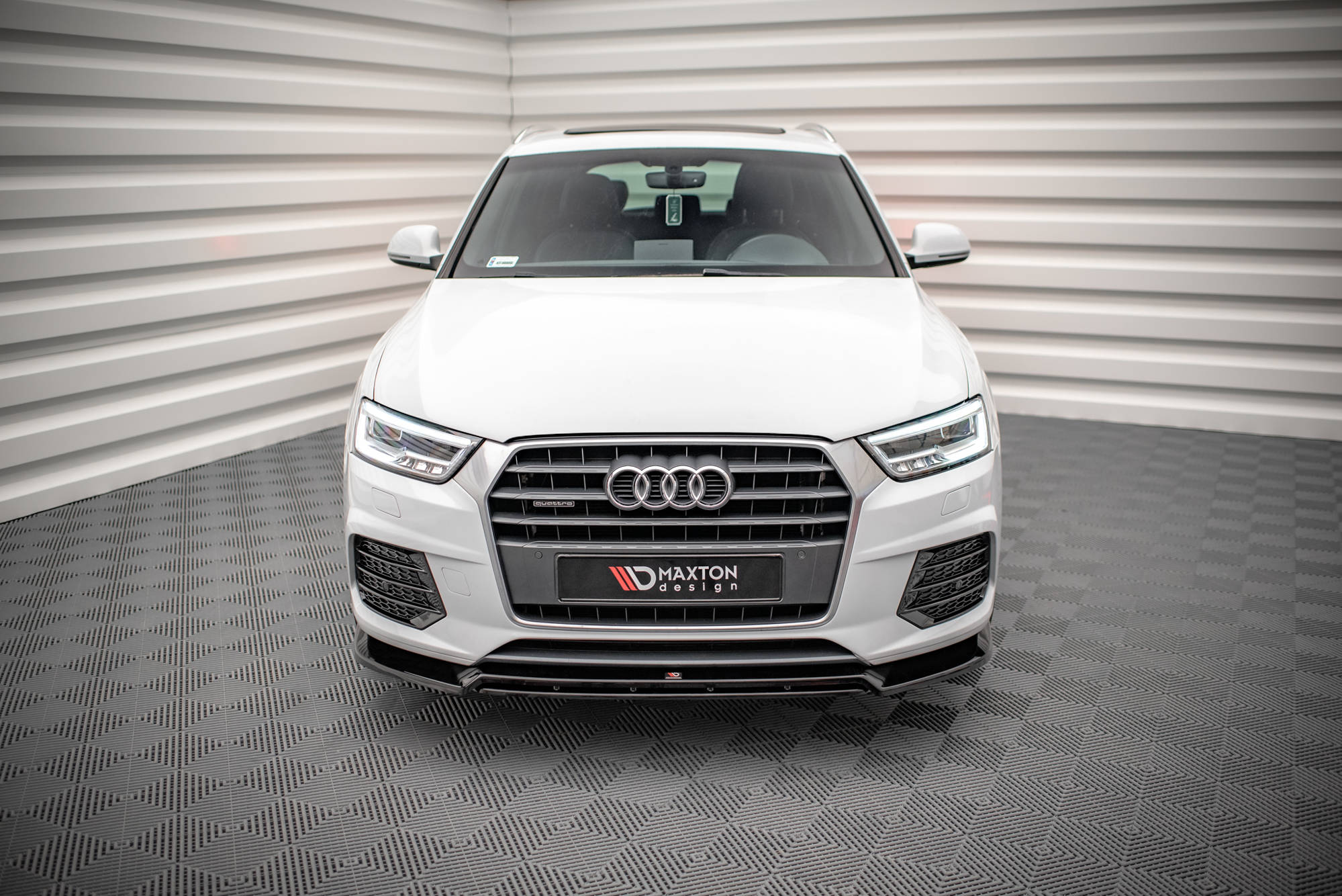Street+ Spoilerlippe Front Ansatz V.2 passend für Audi Q3 Sport 8U FL schwarz Hochglanz